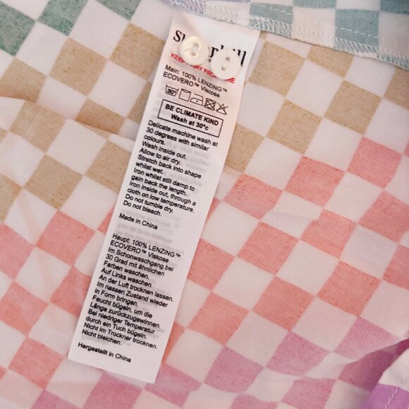 Sugarhill Brighton rainbow checkerboard Penelope Midi Shirt Dress US 10 NWT - Picture 4 of 6